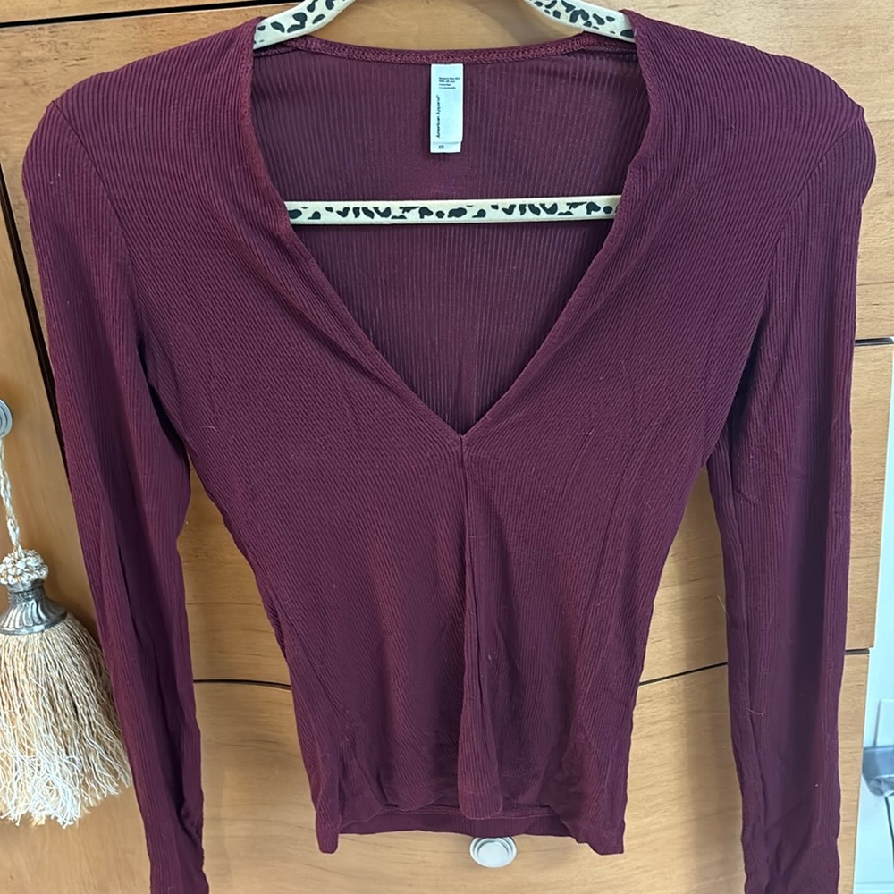 American Apparel Plunge Neck Top